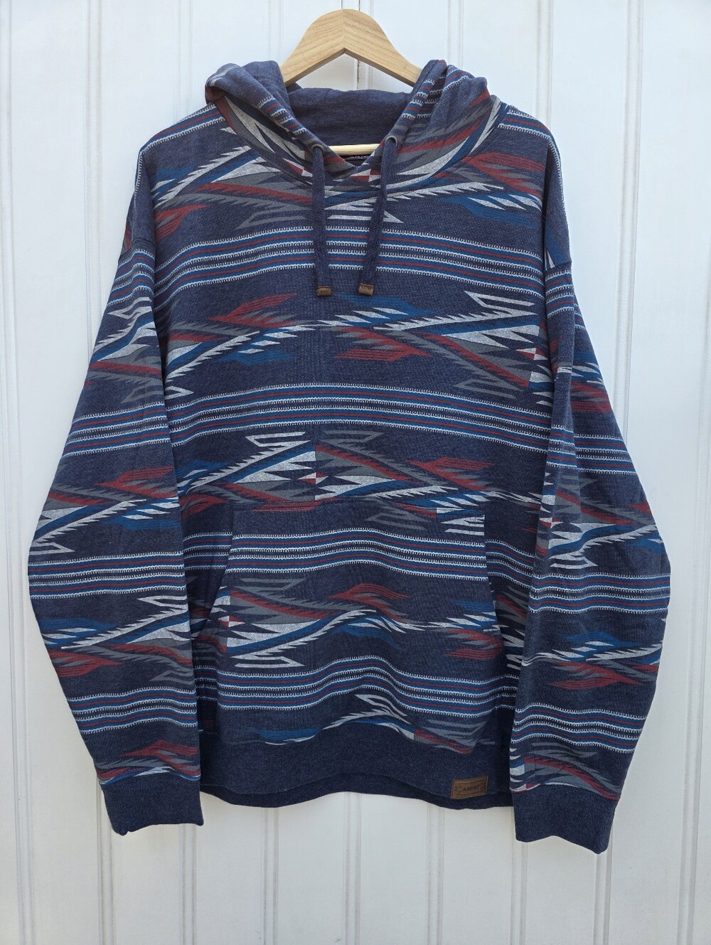 Ariat Chimayo Allover Print Southwestern Aztec Pullover Hoodie Blue Mens XXL